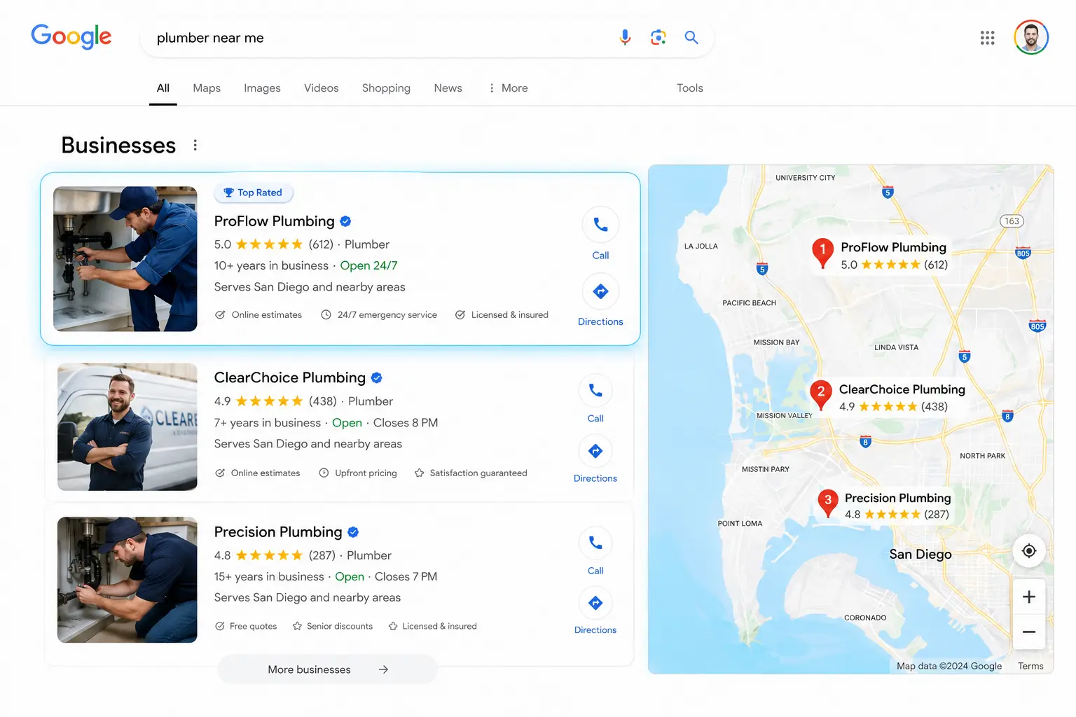 thetop plumber that are optimize her gmb profile